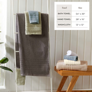 100% Cotton Checkered Bath Towel Set