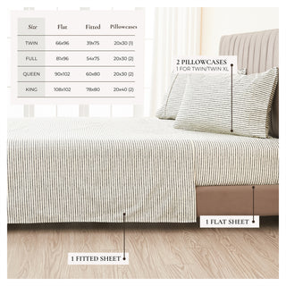 Premium Striped Microfiber Sheet Set