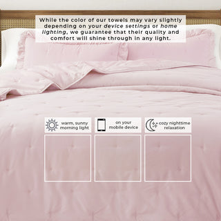 Dot Stitched Ruffled Quilt Set With Shams