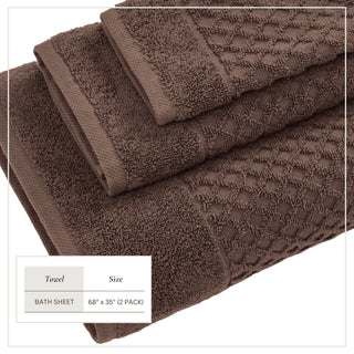 Ultra-Soft 100% Cotton Diamond Waffle Bath Towels