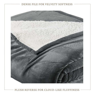 Ultra-Soft Velvet Plush Reversible Sherpa Blanket