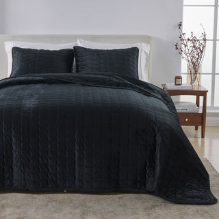 Luxury Velvet Stitched Quilt Set