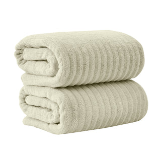 Premium Cotton Ribbed Towel Set