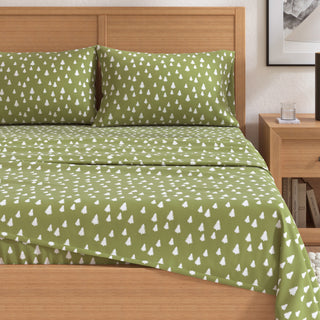Premium Turkish Cotton Nature Printed Flannel Sheet Set