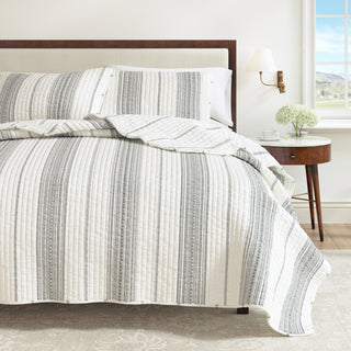 Farmhouse Stripe Quilt Set With Shams