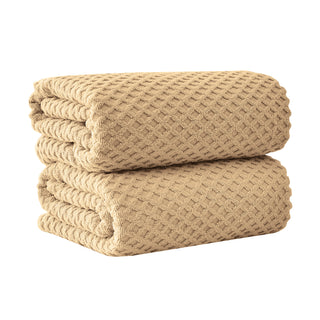 Ultra-Soft 100% Cotton Diamond Waffle Bath Towels