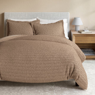 100% Cotton Honeycomb Waffle 3-Piece Duvet Cover Set