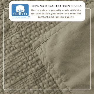 100% Cotton Garment Washed Honeycomb Waffle Quilt and Sham Set