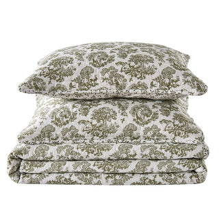 Holiday Toile Microfiber Reversible Quilt Set With Shams