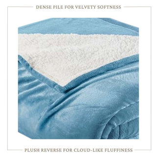 Ultra-Soft Velvet Plush Reversible Sherpa Blanket