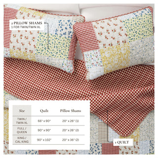 Cottage Floral Patchwork Quilt Set With Shams