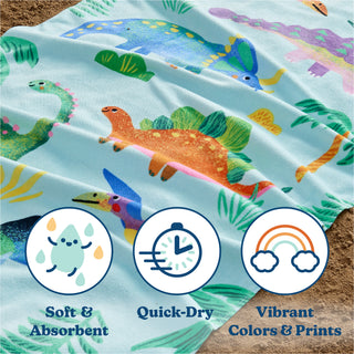 Premium Ultra Soft 100% Cotton Printed Beach Towel for Kids