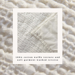 100% Cotton Garment Washed Honeycomb Waffle Quilt and Sham Set