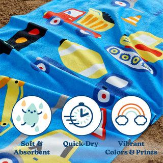Premium Ultra Soft 100% Cotton Printed Beach Towel for Kids
