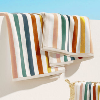 100% Cotton Stripe Border Oversized Beach Towel