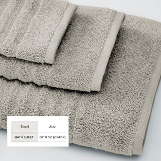 Premium Cotton Ribbed Towel Set
