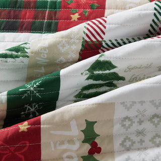 Cheerful Colorful Christmas Quilt Set