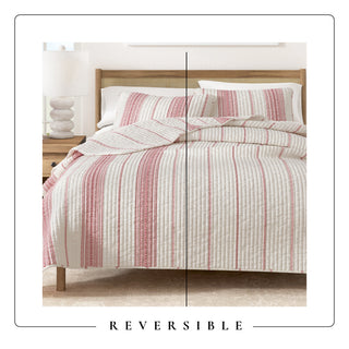Farmhouse Stripe Quilt Set With Shams