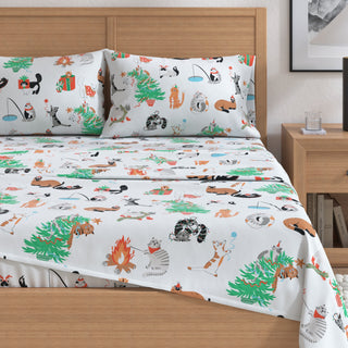 Premium Turkish Cotton Lodge-Theme Flannel Sheet Set