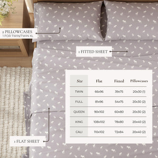 Premium Turkish Cotton Lodge Printed Flannel Sheet Set