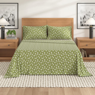 Premium Turkish Cotton Nature Printed Flannel Sheet Set