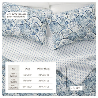Coastal Scallop Quilt Set with Shams