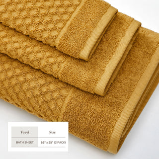 Ultra-Soft 100% Cotton Diamond Waffle Bath Towels