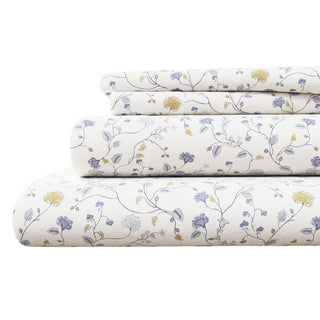 Turkish Cotton Winter Floral Printed Flannel Sheet Set