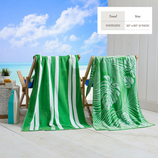 2 Pack 100% Cotton Printed Beach Towel
