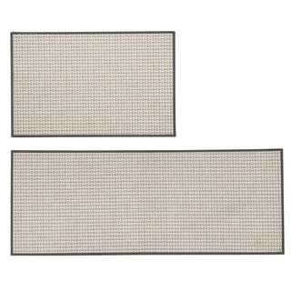 2 Pack Woven Bordered Machine Washable Accent Area Rug & Runner - Adira Collection