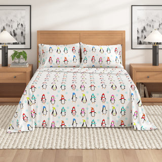 Premium Turkish Cotton Lodge Printed Flannel Sheet Set