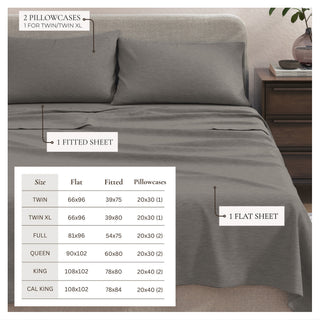 Ultra-Soft Cotton Heathered Melange Jersey Knit Sheet Set