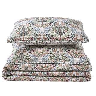 Holiday Woodland Microfiber Reversible Quilt Set With Shams