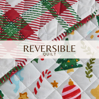 Cheerful Colorful Christmas Quilt Set