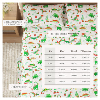 Turkish Cotton Christmas-Theme Flannel Sheet Set