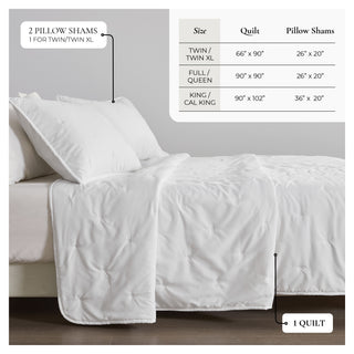 Dot Stitched Quilt Set With Shams
