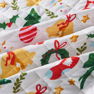 Cheerful Colorful Christmas Quilt Set
