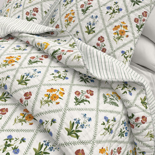 Floral Lattice Spring Quilt Set