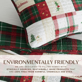 Cheerful Colorful Christmas Quilt Set