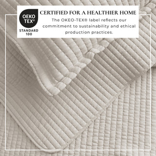 Detailed Channel Stitch Microfiber All-Season Quilt Set With Shams