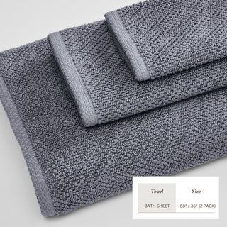 100% Cotton Absorbent & Quick-Dry Looped Bath Towels