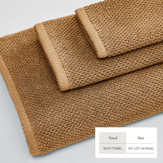 100% Cotton Absorbent & Quick-Dry Looped Bath Towels
