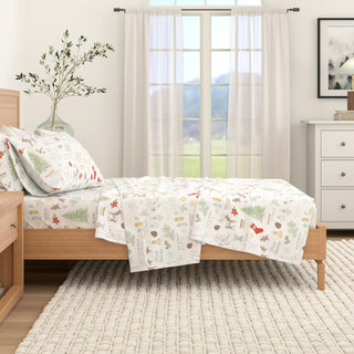 Premium Turkish Cotton Lodge-Theme Flannel Sheet Set