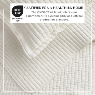 Detailed Channel Stitch Microfiber All-Season Quilt Set With Shams