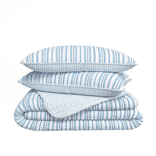 Watercolor Striped Quilt Set With Shams