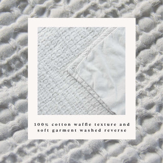 100% Cotton Garment Washed Honeycomb Waffle Quilt and Sham Set