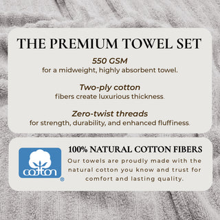 Premium Cotton Ribbed Towel Set