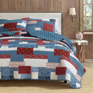 Reversible Patchwork Quilt Set with Shams