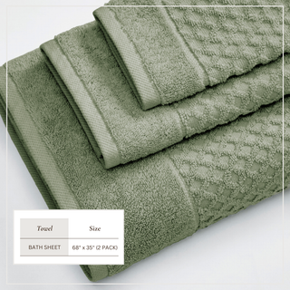 Ultra-Soft 100% Cotton Diamond Waffle Bath Towels
