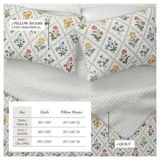 Floral Lattice Spring Quilt Set